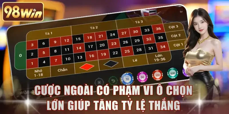 Cược ngoài có phạm vi ô chọn lớn giúp tăng tỷ lệ thắng